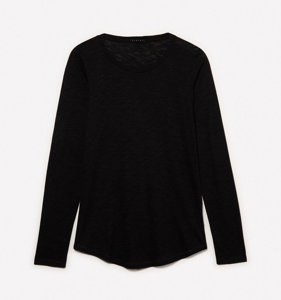 Black long sleeve t-shirt - women's long sleeve t-shirts - Black | Sisley image number 5